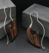 18G Cherub Wing White Brass Wood Hangers / Earrings