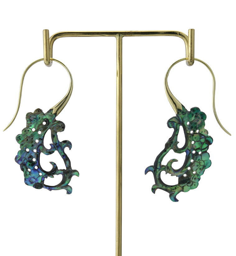 18G Floral Brass Abalone Hangers / Earrings