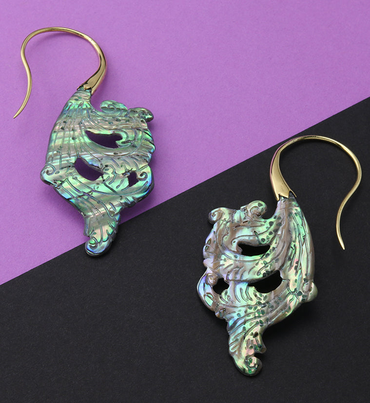 18G Lush Brass Abalone Hangers / Earrings