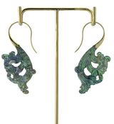 18G Lush Brass Abalone Hangers / Earrings