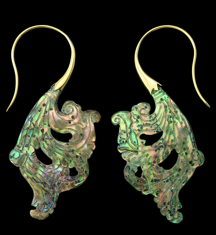 18G Lush Brass Abalone Hangers / Earrings