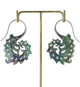 18G Plume White Brass Abalone Hangers / Earrings