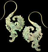 18G Sprig Brass Abalone Hangers / Earrings