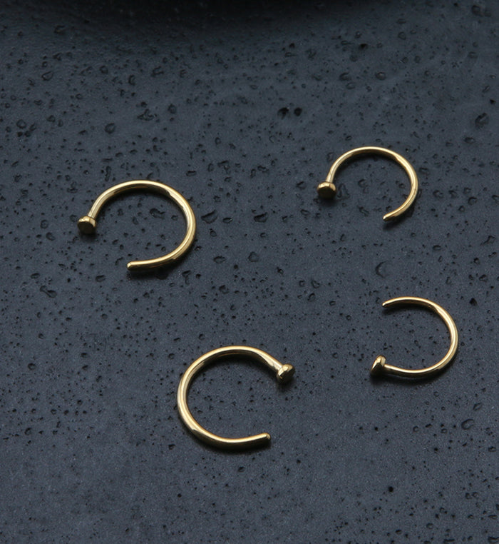 24kt Gold PVD Titanium Nose Hoop Ring UrbanBodyJewelry