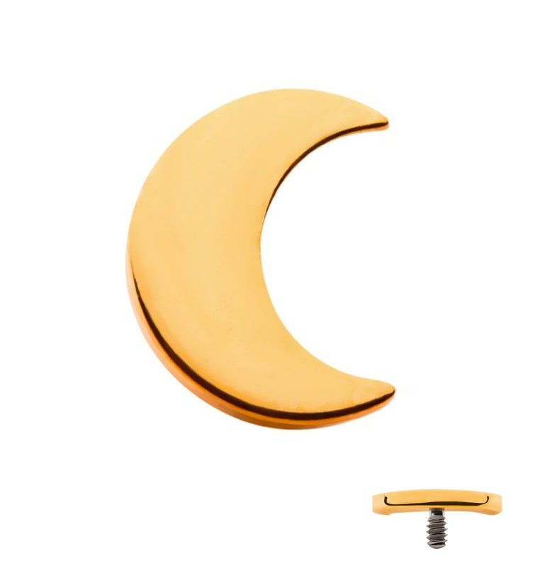 24k Gold PVD Titanium Crescent Moon Internally Threaded Top