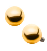 24k Gold PVD Titanium Internally Threaded Ball Top