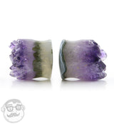 Raw Amethyst Plugs 1 Inch