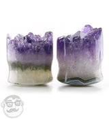 Raw Amethyst Plugs 1 Inch