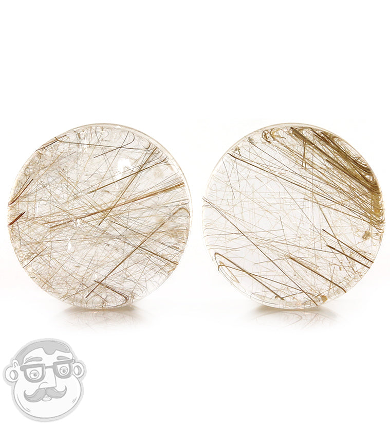 Rutilated Quartz Stone Plugs