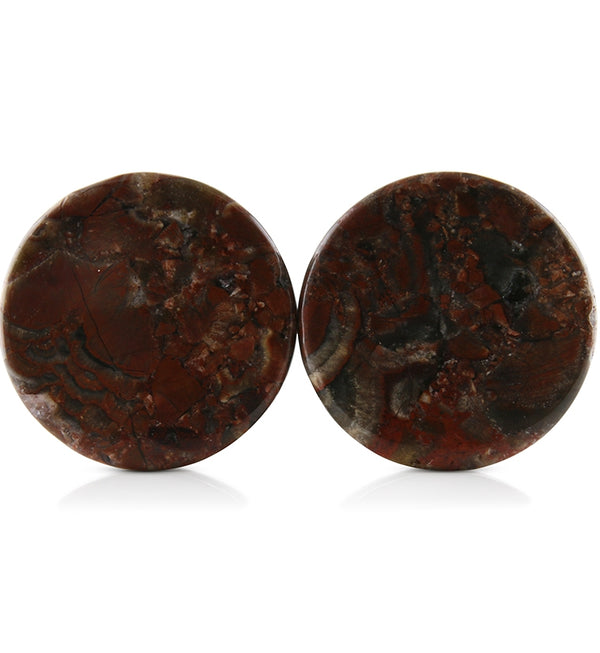 Mushroom Jasper Stone Plugs 1 Inch (25mm) Version 6