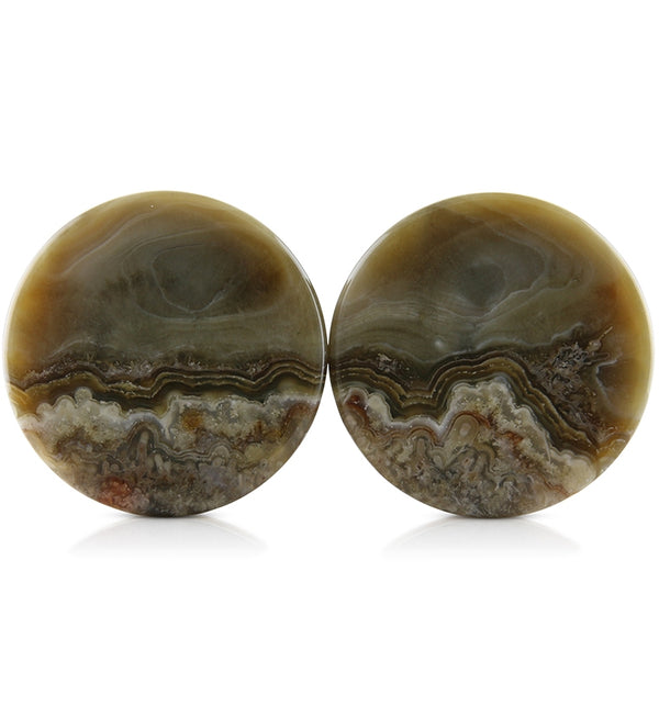 Laguna Lace Agate Stone Plugs 1 Inch (25mm) Version 1