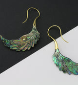 18G Pinion Brass Abalone Hangers / Earrings