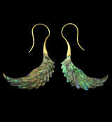 18G Pinion Brass Abalone Hangers / Earrings