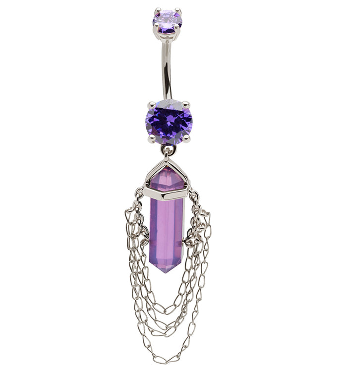 Amethyst belly ring online