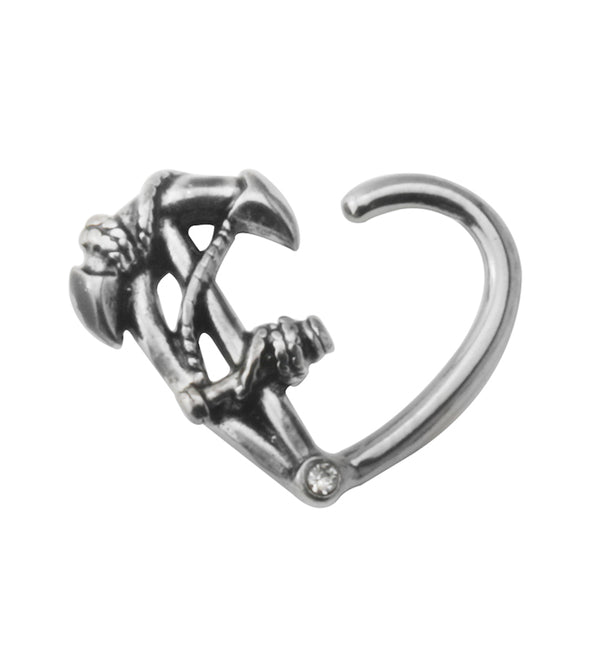 Anchor Heart Hoop Daith Ring