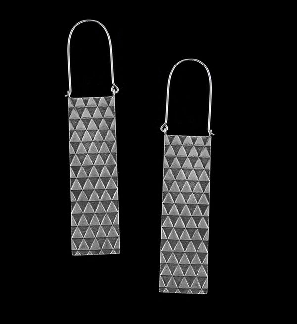 Silver Fifty-Fifty Titanium Hangers / Earrings