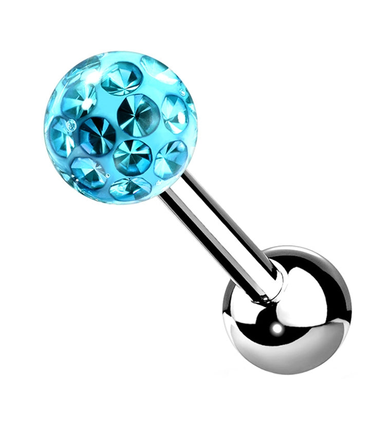 Aqua Glitter Ball Cartilage Barbell