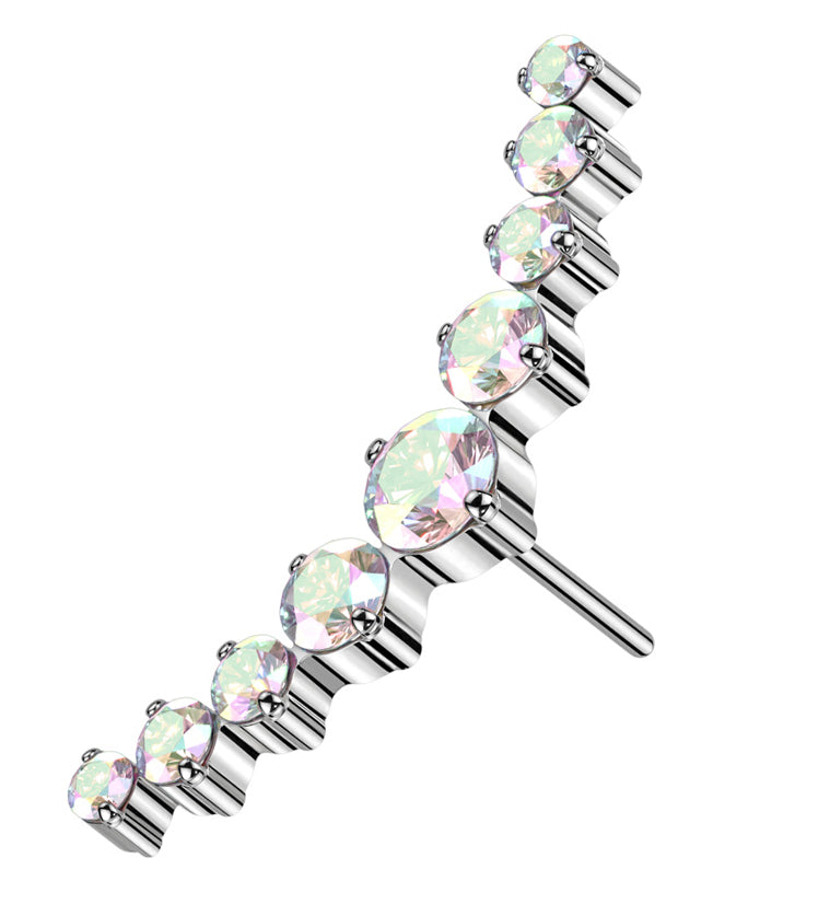 Arc Rainbow Aurora CZ Titanium Threadless Top