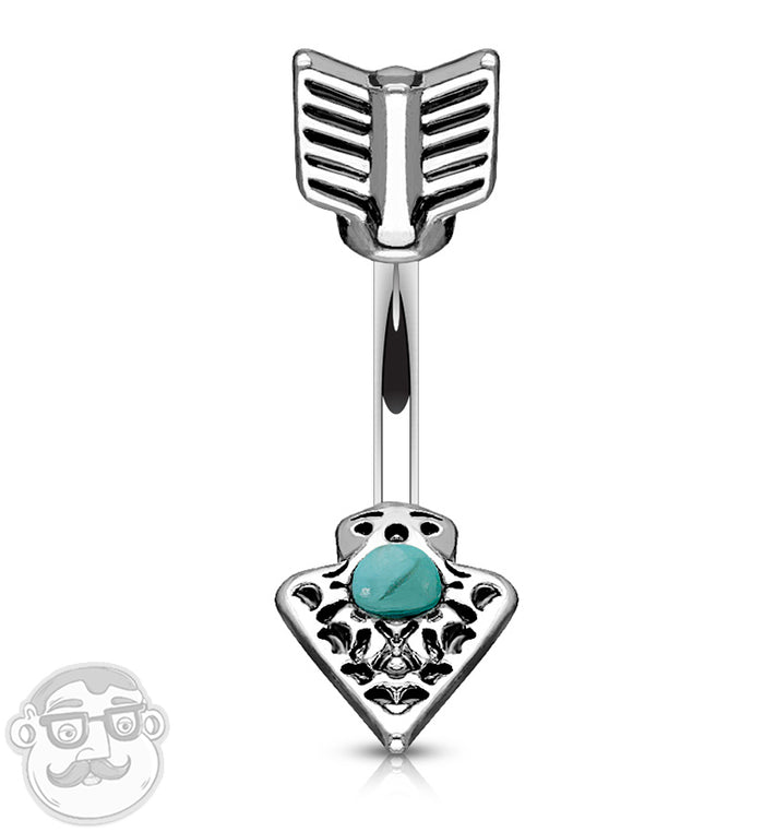 Arrow Turquoise Belly Button Ring UrbanBodyJewelry