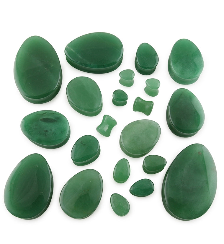 Aventurine Stone Teardrop Plugs | UrbanBodyJewelry.com