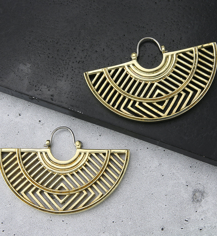 Barred Brass Hangers - Earrings