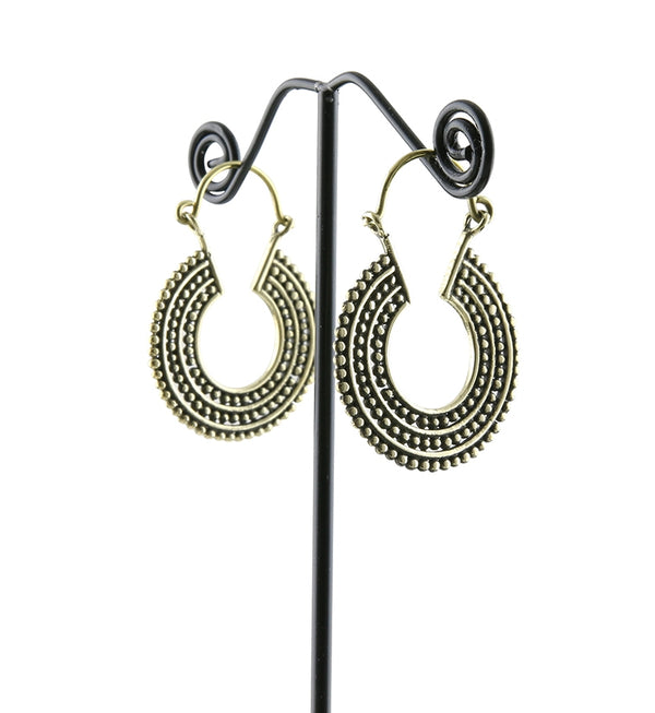 18G Parallel Beaded Brass Hangers - Earrings