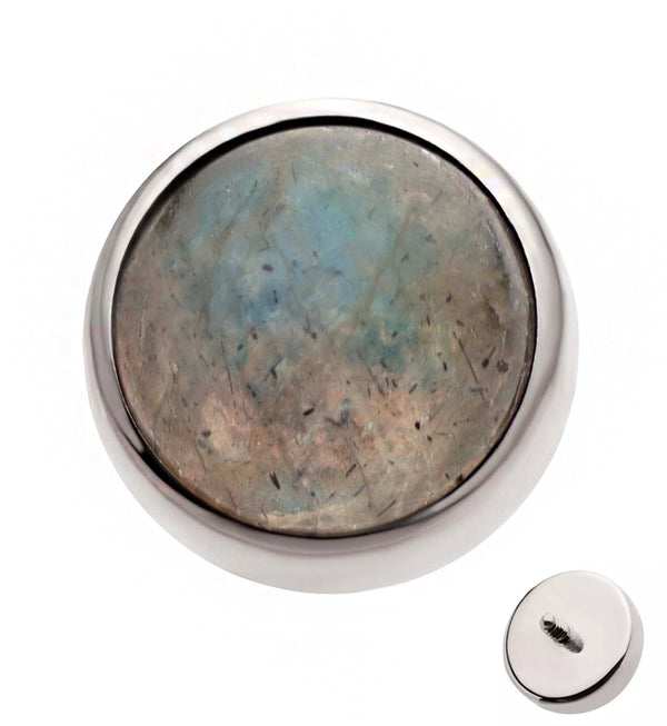 Bezel Labradorite Stone Titanium Internally Threaded Top