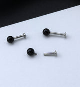 Black Agate Stone Ball Top Internally Threaded Labret