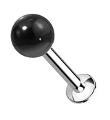 Black Agate Stone Ball Top Internally Threaded Labret