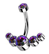 Black Aurora CZ Truce Titanium Belly Button Ring