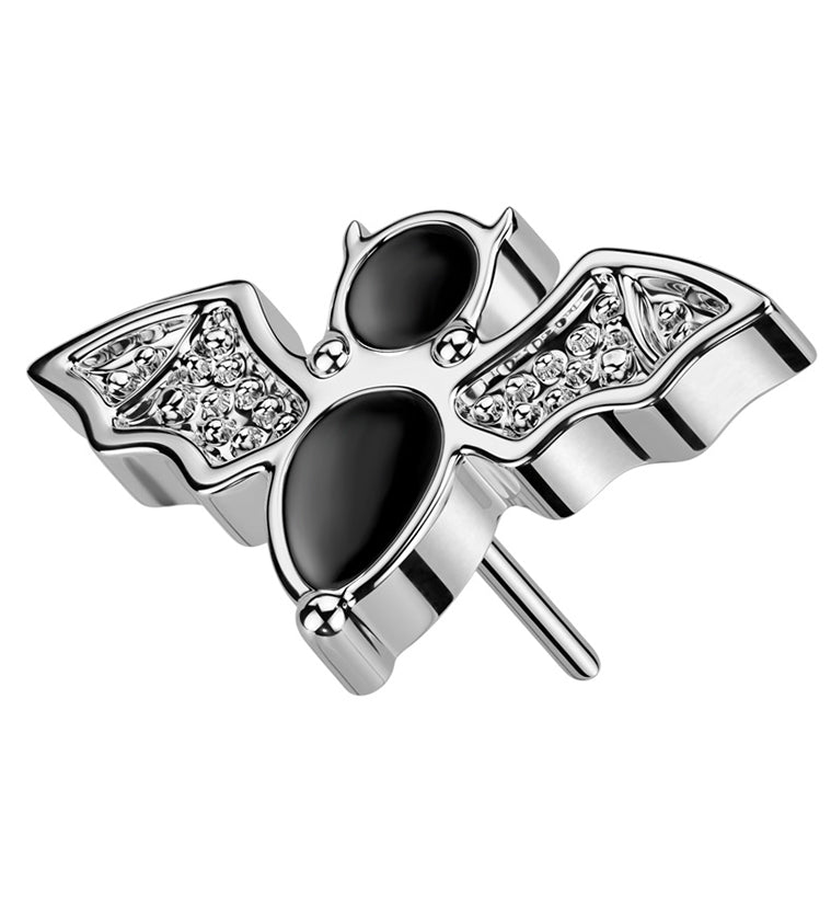 Black Bat Titanium Threadless Top | UrbanBodyJewelry.com