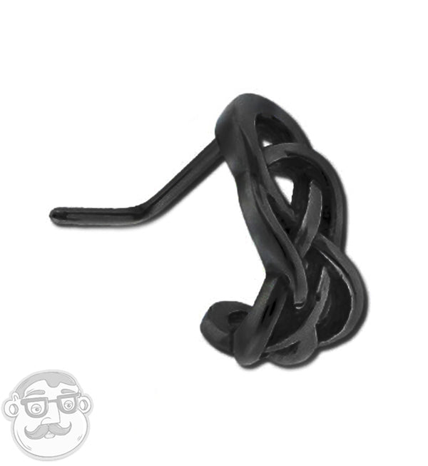 Black PVD Celtic Braid Nose Curve Ring