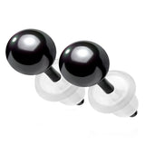 Black Ceramic Orb Earrings