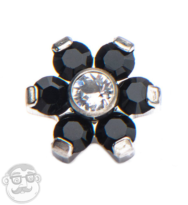 Black & Clear Floret Titanium Threaded End