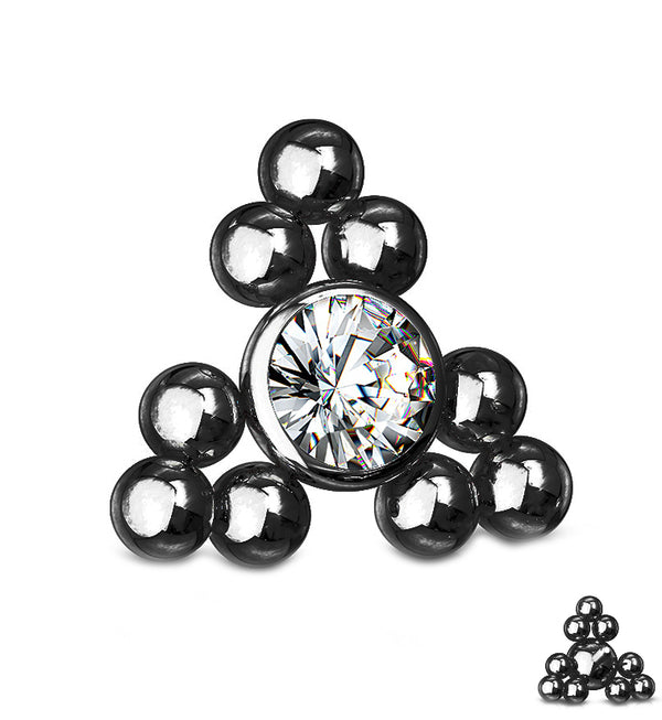 Black Beaded Triangle CZ Threaded End