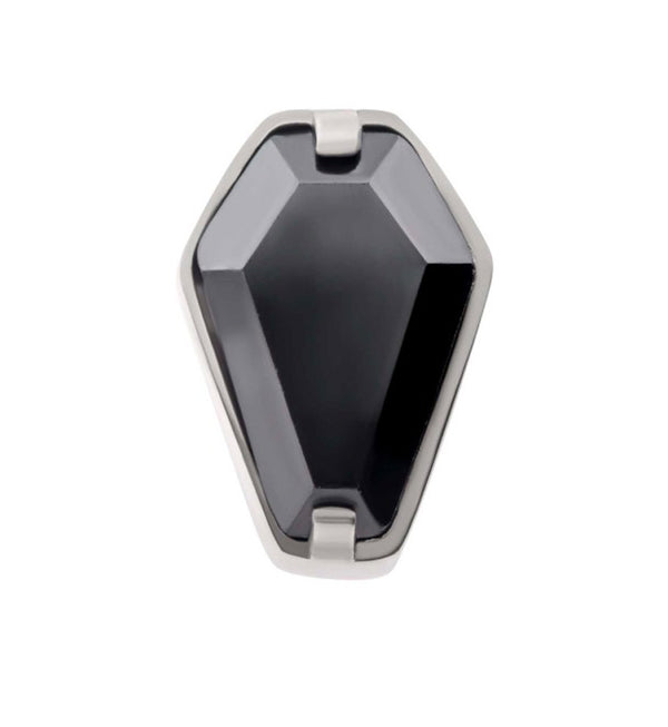 Black CZ Casket Titanium Internally Threaded Top