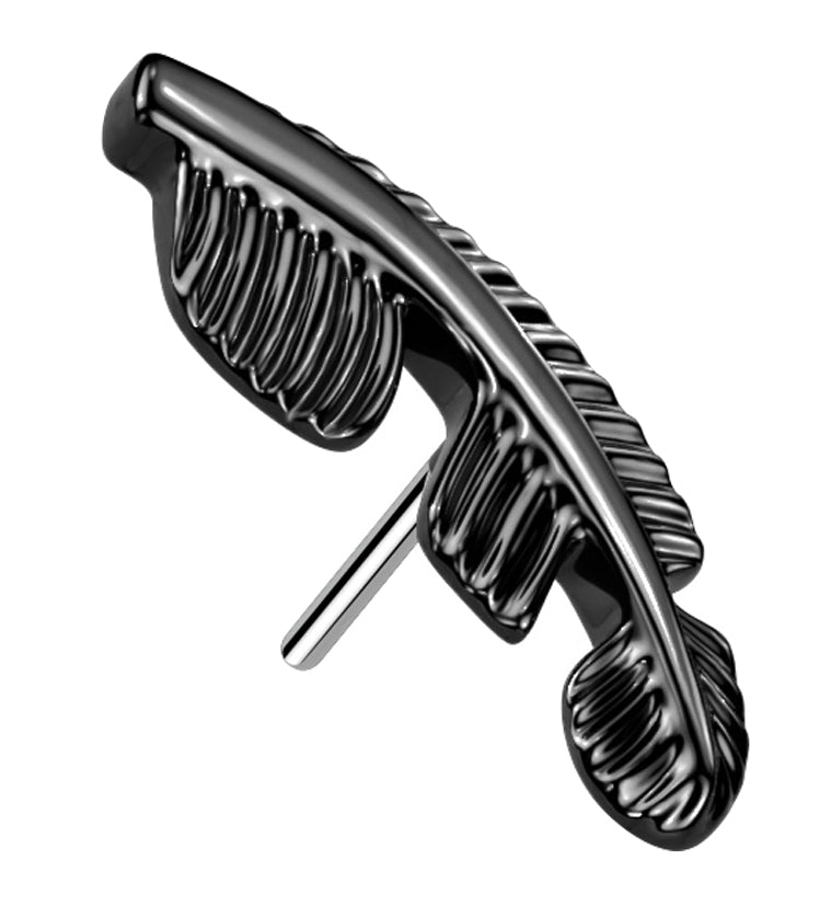 Black PVD Feather Threadless Titanium Top