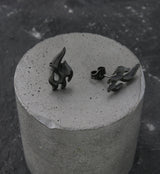 Black PVD Flame Stainless Steel Stud Earrings