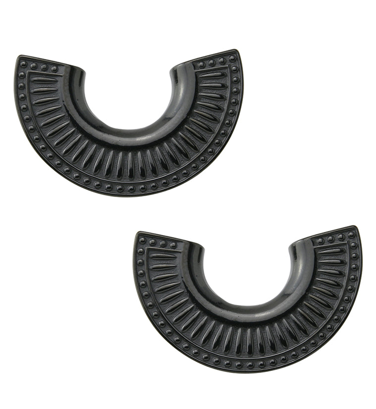 Black PVD Insignia Ear Weights