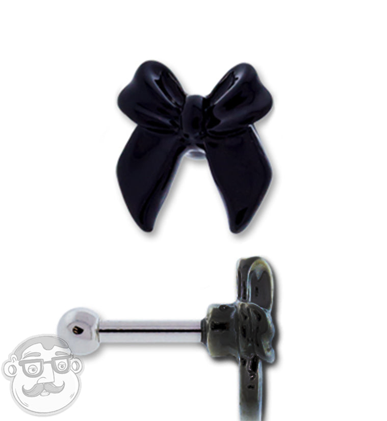 Black Bow Tragus / Cartilage Barbell