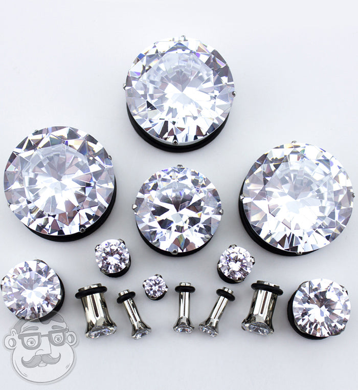 Diamond plugs for fashion ears