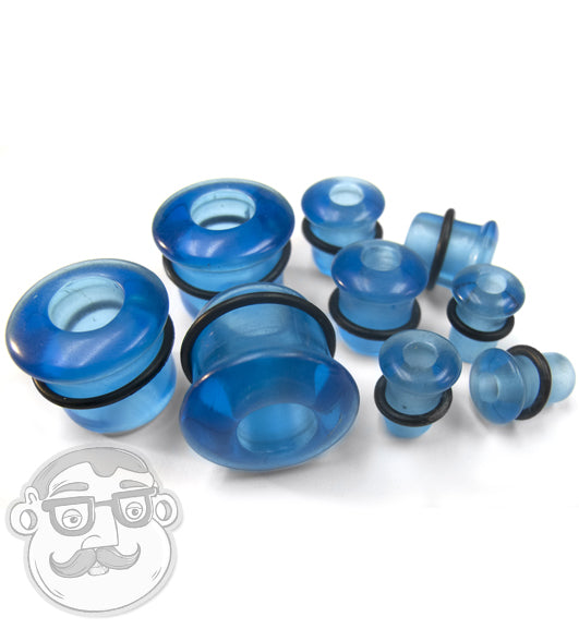 Oceano Blue Glass Tunnel Plugs