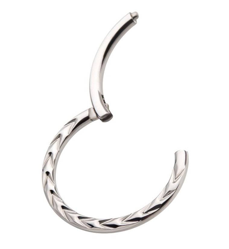 Braided Edge Titanium Hinged Segment Ring | UrbanBodyJewelry.com