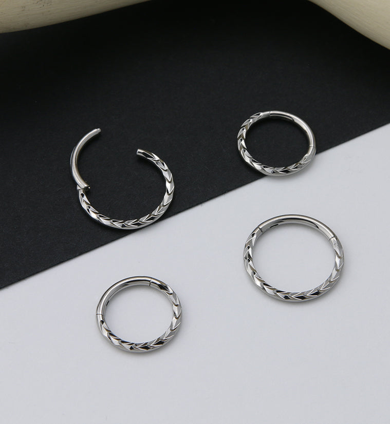 Braided Edge Titanium Hinged Segment Ring | UrbanBodyJewelry.com