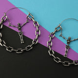 20G Chained Skeleton Plug Hoops