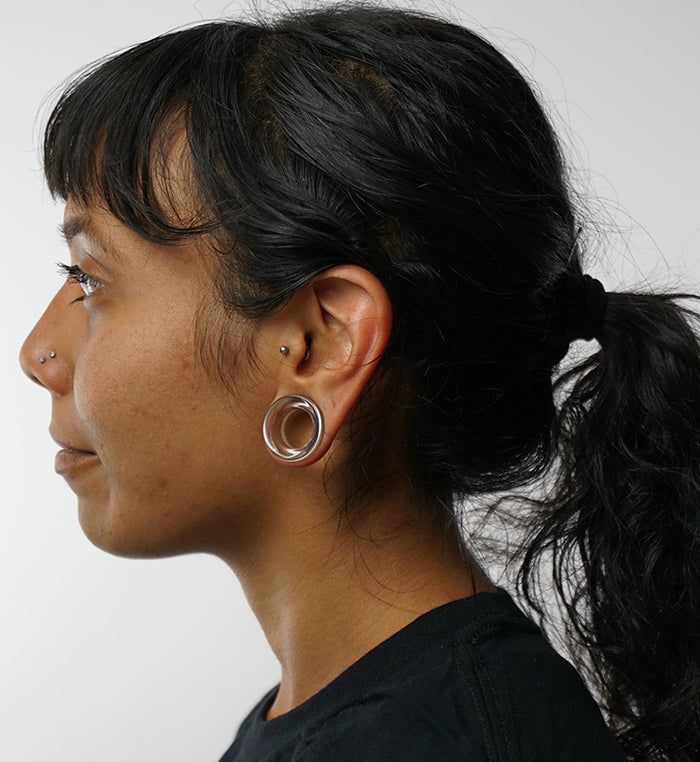 Clear Glass Tunnel Plugs 2 Gauge 4 UrbanBodyJewelry