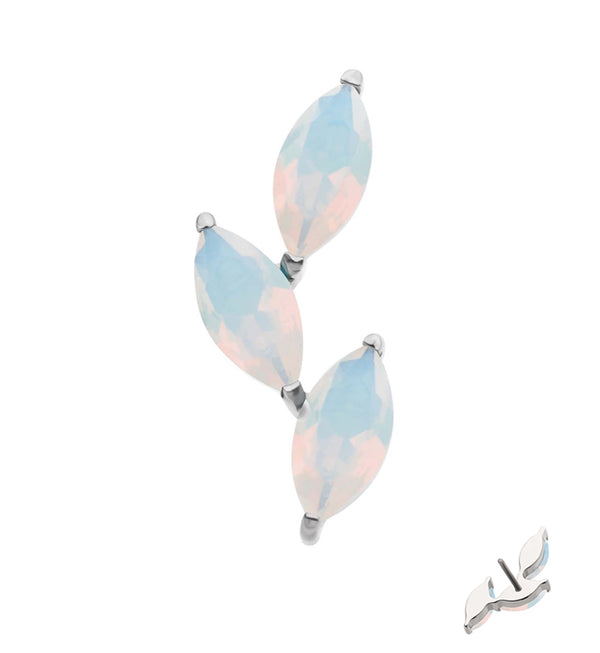 Climbing White Opalite Threadless Titanium Top