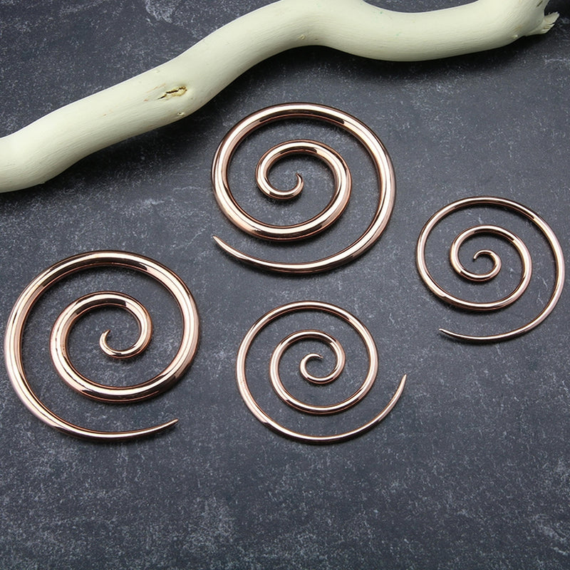 Rose Golden Copper Spirals