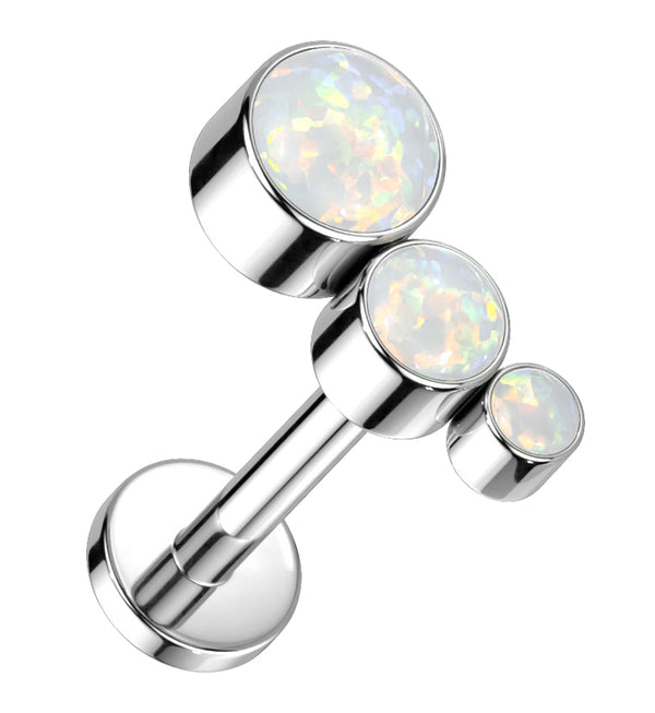 Crescendo White Opalite Titanium Internally Threaded Labret