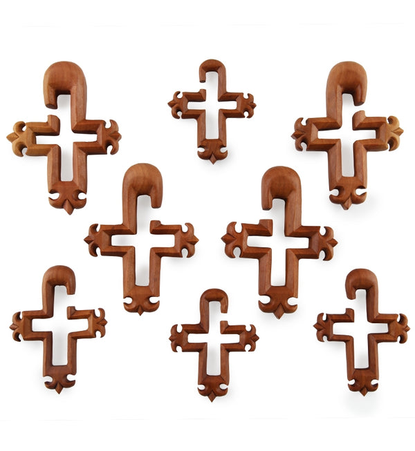 Fleur De Lis Cross Saba Wooden Hangers